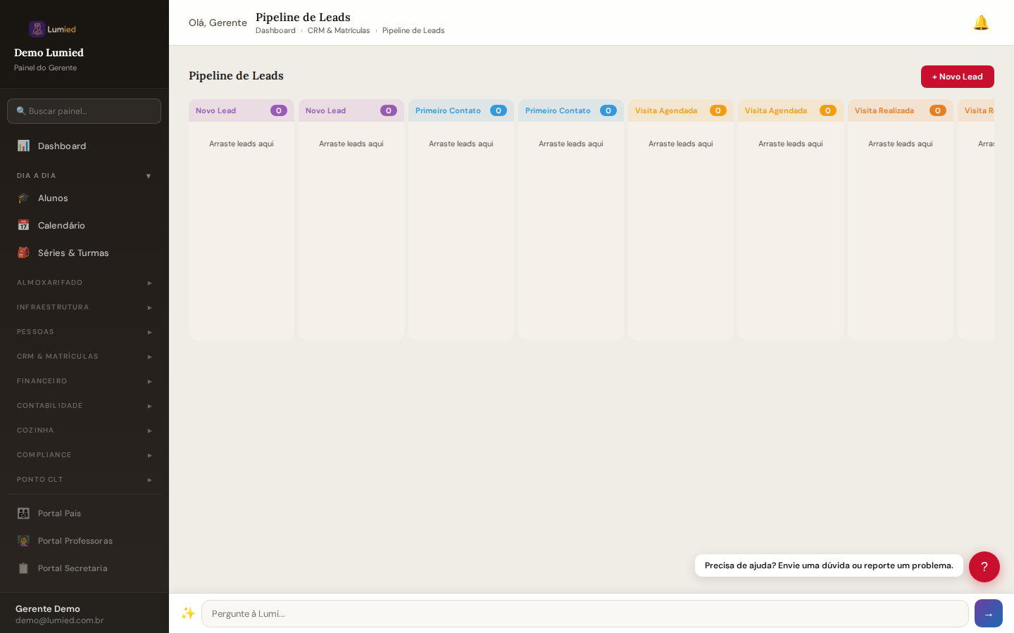 Funil de matrículas CRM